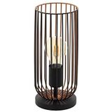 Eglo Roccamena Tafellamp, 1-vlammige vintage tafellamp, bedlamp van staal, kleur: zwart, koper, fitting: E27
