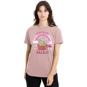 Star Wars Grogu Cutest in The Galaxy dames T-shirt, roze, klein, roze, S