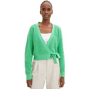 TOM TAILOR Denim Dames cardigan gebreide jas 1035404, 11052 - Strong Green, L