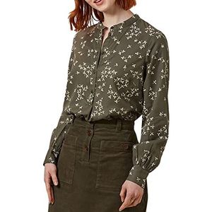 People Tree Dames Carlotta Leaf Blouse, kaki, 16, kaki, 42