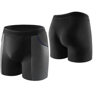Carer 2-delige set bamboe heren incontinentie boxershorts lichtgewicht ademende incontinentiebroeken voor heren met 80 ml absorberend kussen ontworpen voor milde incontinentie zwart maat XL