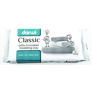 Aan de lucht drogende boetseerklei darwi ""Classic"" 500g Pack - Kleur: Wit