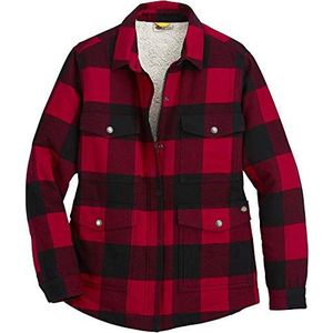 Dickies Dames Flanel Sherpa gevoerde klusjas Werk Utility bovenkleding, Engels Rood Zwart Buffalo Plaid, XS