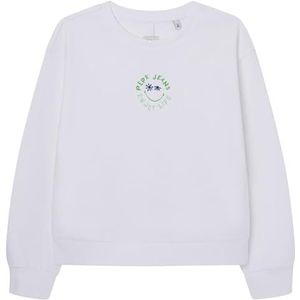 Pepe Jeans Omara Sweatshirt voor meisjes, wit (White), 8 jaar, wit, 8 Jaren