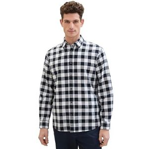 TOM TAILOR Herenhemd, 34637 - Navy Slub Vichy Check, XXL