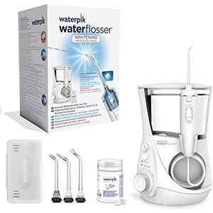 Waterpik Whitening Professional Waterflosser met Whitening Tabletten met Mintsmaak, Apparaat voor het Verwijderen van Tandplak, Herstelt Natuurlijke Witheid in 4 Weken, Wit (WF-05EU)