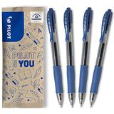 Pilot FLW538752 0,7 mm G207 intrekbare Gel Rollerball Tip - Blauw (Pack van 4)