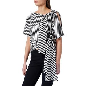 Pinko Bellerofonte jacquard blouse gestreept, Z1_wit/zwart, XL
