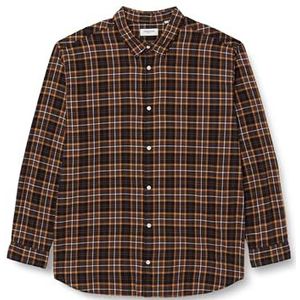 JACK&JONES PLUS Jorjoshua Check Shirt Ls Pls Vrijetijdshemd voor heren, chocolate brown, 5XL