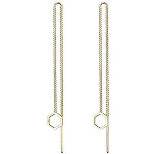 Elli Oorbellen Dames Kettingzoeker met Hexagon Hanger Basic in 925 Sterling Zilver