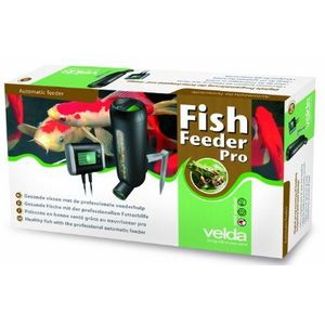 velda 124817 Voederautomaat voor vijvervissen, 4 voederslakken voor het voeren van vlokken of granulaten, 3 liter, Fish Feeder Pro, kleurloos