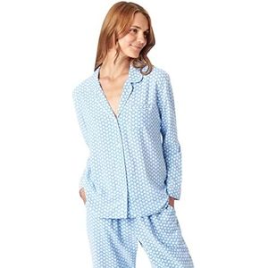 CCDK Copenhagen Dames Josephine pyjama Shirt Pajama Top, Powder Blue AOP, XS