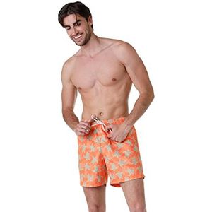 LVB Trendy boxershorts voor heren, Oranje bedrukt, XS