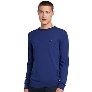 Farah Heren Mullen Wool Crew Neck Sweater, Blauwe pioen, XS