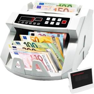 Professionele bankbiljettenteller met valsemgelddetector en dubbel led-display