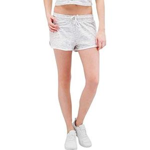 Urban Classics Dames Shorts Ladies Space Dye Hotpants, meerkleurig (Wht/BLK/Wht 863), XL Slank Kort