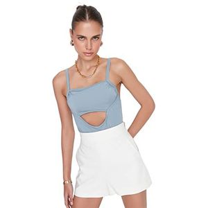 Trendyol Body Standaard hartstof, nauwsluitend, voor dames, grijs, L, Metálico, L