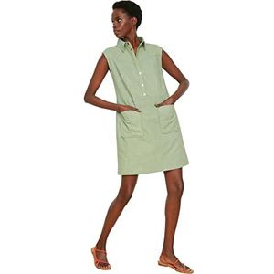 Trendyol Mini Shift Regular fit geweven jurk voor dames, Munt, 34