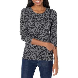 Amazon Essentials Lichtgewicht Crewneck Sweater Grijs Heather Animal Print, S