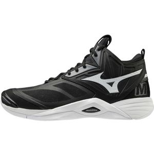 Mizuno Heren 430300.0090.10.0850 Wave Momentum Mid Volleybal Schoen 8 1/2 (0850), Zwart/Wit, 42.5 EU