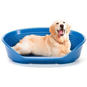 FERPLAST - Hondenmand - Kunststof hondenmand extra groot - 100% gerecycled plastic - Hondenmand wasbaar - Hondenmand - Ademend en antislip - Siesta Deluxe, 100 x 65 xh 33,5 CM, BLAUW