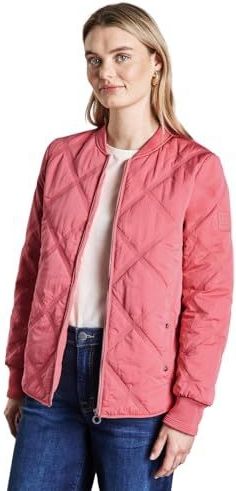 Street One - Blouson - Pink - Zijdeachtige Glans, Doorgestikt Patroon