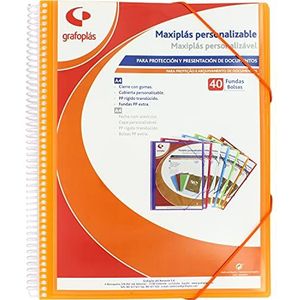 Grafoplás 39844052 Maxi-plastic map met spiraalbinding, 40 hoezen, oranje, 30,8 x 24 x 20