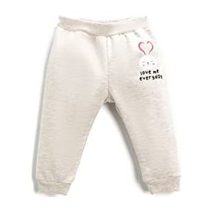 Koton Baby Girl Printed Jogger Sweatpants Elastische taille, Beige (050), 18-24 Maanden