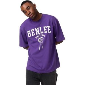BENLEE Heren T-shirt oversize LIEDEN, paars/wit, XL