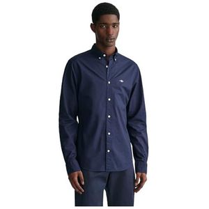 GANT - Overhemd - Blauw - Katoen - Slanke Pasvorm