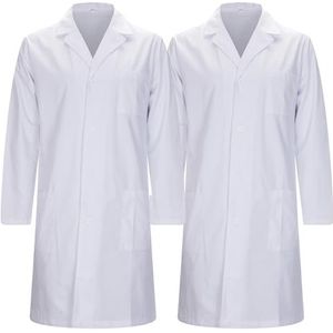 MISEMIYA Medical Lab Coat voor heren, Wit, S