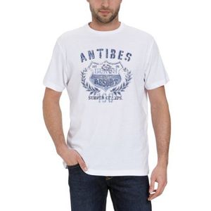 Lerros T-shirt met ronde hals voor heren, korte mouwen - Wit - 56