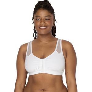 Fruit of the Loom Comfortabele sportbeha met sluiting aan de voorkant en netriem, wit, 80 stuks