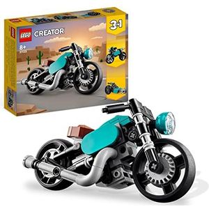 LEGO Creator 3in1 Klassieke Speelgoed Motor Voertuigen Set - van Klassieke Motor tot Straatmotor tot Top Fuel Dragster, Constructie Speelgoed voor Jongens en Meisjes vanaf 8 Jaar 31135