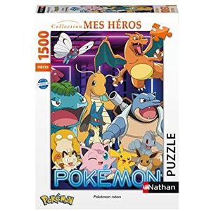 Nathan - Puzzel 1500 stukjes - Neon Pokémon - Volwassenen en kinderen vanaf 14 jaar - Hoogwaardige puzzel - Mijn helden collectie - Avontuur en actie - 87329
