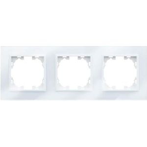 WESA Drievoudig glazen frame met 3 modules voor schakelaars en stopcontacten.