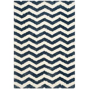 Safavieh Shaggy tapijt, SGM846 121 x 121 cm ivoor/blauw.