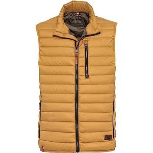 camel active Gewatteerd vest voor heren, zonder capuchon, licht gewatteerd vest met steekzakken, beige (warm beige), 54