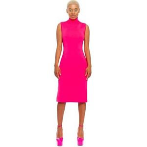 CHAOUICHE Casual gebreide jurk, fluorescerend roze, maat XS voor dames, Fluorescerend roze, XS