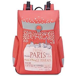 DELSEY PARIS - Back to School 2020 - Ergonomische rugzak, Roze koraal, SAC A DOS ERGONOMIQUE M (15,36"" - 24,5L), school