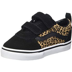 Vans Girl's Ward V-Velcro Suede Sneaker, Cheetah Zwart Wit, 35 EU