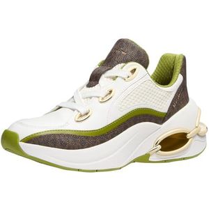 Michael Kors - Toni - Damessneakers - Groengroen - Leer/net/suède met Krokodillenreliëf