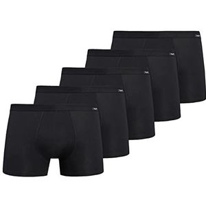 Teyli 5 Pack Heren Boxers Katoen Ondergoed Levi, Zwart, M