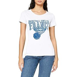 France Basketball T-shirt voor dames, wit, mand, Frankrijk Since 1932