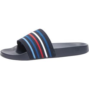 Tommy Hilfiger Dames Global Stripes Pool Slide, Space Blue, 4 UK, Ruimte Blauw, 37 EU