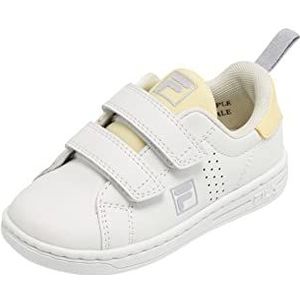 FILA Crosscourt 2 NT Velcro tdl sneakers voor jongens en meisjes, wit-transparant geel, 23 EU