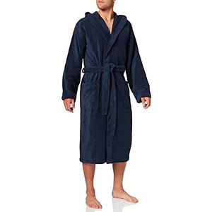 Schiesser Heren badjas met capuchon, blauw (815-navy), M