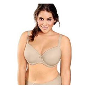 Ulla Popken Dames grote maten plus size beugelbeha, zachte schaal, cup B-D beige 85C 697144300-85C, beige, 85C