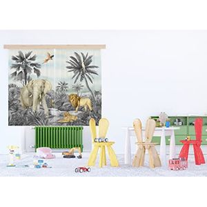 AG Design Decoratief Photo Curtain Jungle | 180 x 160 cm | Polyester | Semi-Transparant