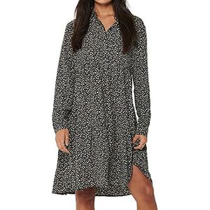 JACQUELINE de YONG Vrouwelijke blousejurk met print, Dark Navy 1, 34 NL